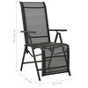 vidaXL Tuinstoelen 2 st verstelbaar textileen aluminium zwart