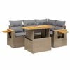 vidaXL 5-delige Loungeset met kussens poly rattan beige