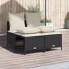 vidaXL 4-delige Loungeset met kussens poly rattan zwart
