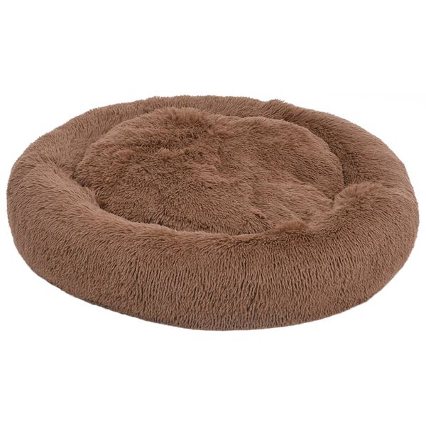 vidaXL Honden-/kattenkussen wasbaar 70x70x15 cm pluche bruin