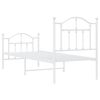 vidaXL Bedframe met hoofd- en voeteneinde metaal wit 75x190 cm