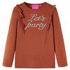 vidaXL Kindershirt met lange mouwen 128 cognackleurig