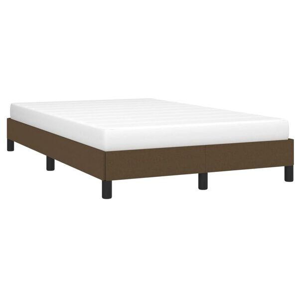 vidaXL Bedframe zonder matras 120x190 cm stof donkerbruin