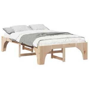vidaXL Bedframe Bruin 120 x 190 cm Massief grenenhout