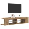 vidaXL Tv-meubel met LED 135x39x30 cm bewerkt hout artisanaal eiken
