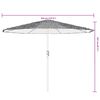 vidaXL Parasol met stalen paal 324x324x247 cm wit
