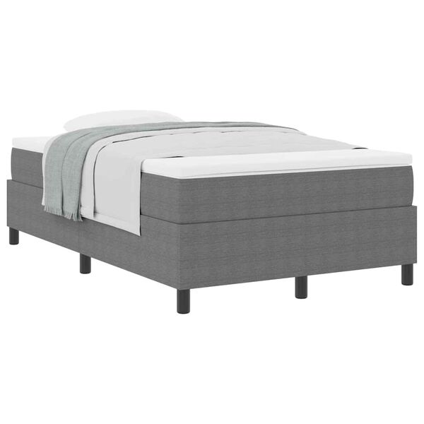 vidaXL Boxspringbed Lichtgrijs en wit. 120 x 190 cm Katoen Stof