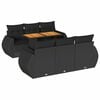 vidaXL 7-delige Loungeset met kussens poly rattan zwart
