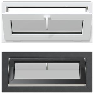 vidaXL Kelderraam RISOR 90 x 40 cm PVC en glas Antracietkleurig