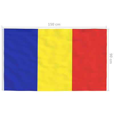 vidaXL Vlag met vlaggenmast Roemenië 4 m aluminium