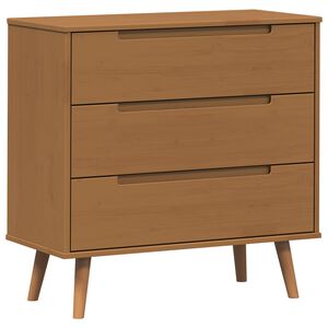 vidaXL Ladekast MOLDE Caramel 80 x 40 x 80 cm Massief grenenhout