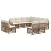 vidaXL Tuinbankenset 11 pcs Beige poly rattan