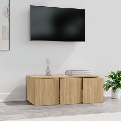 vidaXL Tv-meubel 80x34x30 cm spaanplaat sonoma eikenkleurig