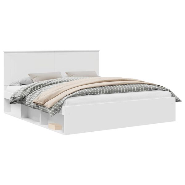 vidaXL Bedframe met hoofdeinde Wit 180 x 200 cm Massief grenenhout