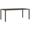 vidaXL Tuin eettafelset 9 pcs Bruin poly rattan