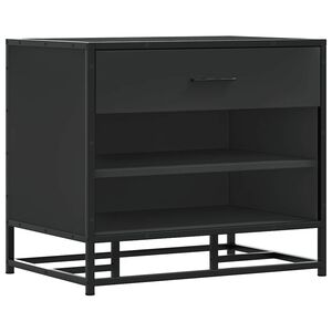 vidaXL Schoenenbank 60x40x53,5 cm bewerkt hout en metaal zwart