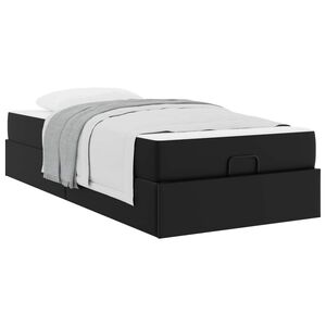 vidaXL Bedframe met matras met matras 2 pcs Zwart PVC