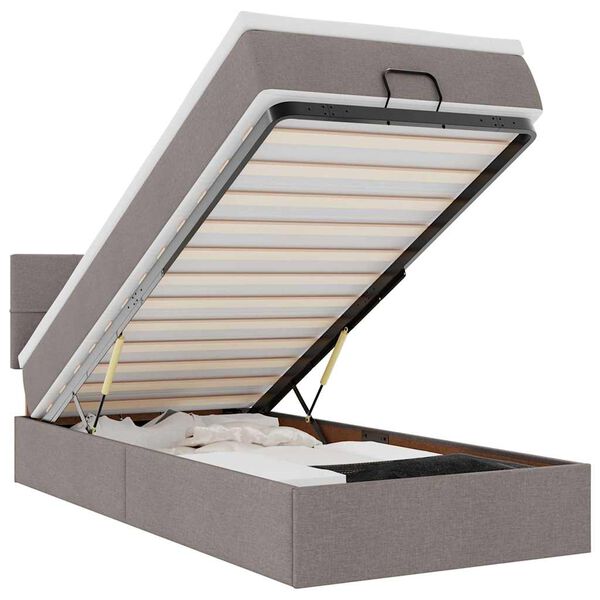 vidaXL Ottoman bed met matras 90x190cm stof taupe