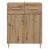 vidaXL Dressoir met lade Artisan Eiken 69,5 x 34 x 90 cm Bewerkt hout