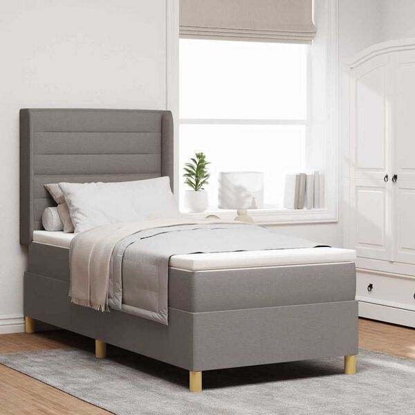vidaXL Boxspringbed met matras met LED Taupe 80 x 200 cm Stof