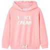 Kindertrui met capuchon 128 felroze