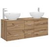 vidaXL Badkamermeubelset 3 st Artisanaal eiken 129 x 44,5 x 80 cm