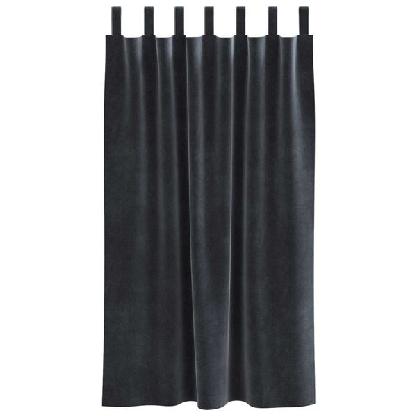 vidaXL Verduisterende gordijnen 2 pcs Donkergrijs 140 x 175 cm Fluweel