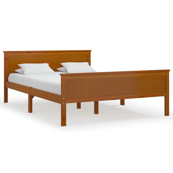 vidaXL Bedframe massief grenenhout honingbruin 160x200 cm