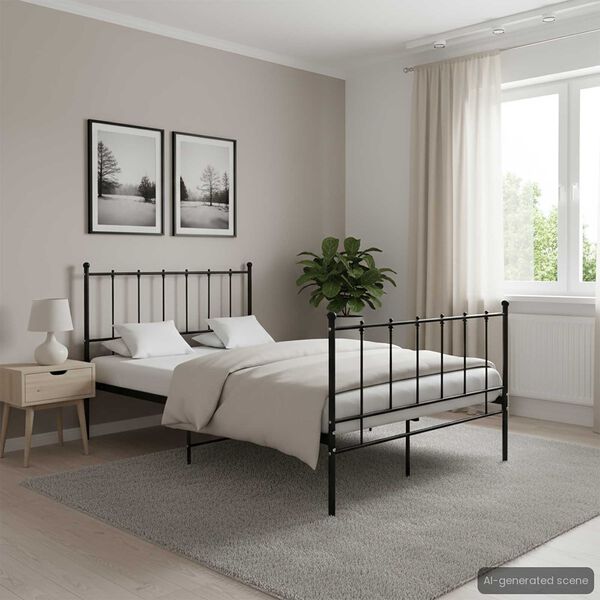 vidaXL Bedframe metaal zwart 120x200 cm