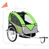 vidaXL Fietstrailer en kinderwagen 2-in-1 groen en grijs