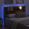 vidaXL Hoofdbord Kast met LED met plank Oudhout 140 x 16,5 x 103,5 cm