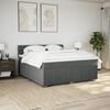 vidaXL Boxspring met matras stof donkergrijs 180x200 cm