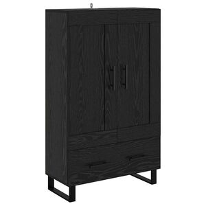 vidaXL Highboard Zwart Eiken 69,5 x 31 x 115 cm Bewerkt hout