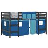 vidaXL Kinderhoogslaper met gordijnen 80x200 cm grenenhout blauw