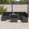 vidaXL Tuin Sofa Set met kussen met opslag 9 pcs Zwart Poly riet