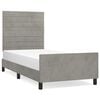 vidaXL Bedframe zonder matras 100x200 cm fluweel lichtgrijs