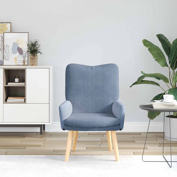 vidaXL Fauteuil Blauw 63 x 67 x 94 cm Sherpa Stof