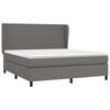 vidaXL Boxspring met matras kunstleer grijs 160x200 cm