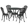 vidaXL Tuin eettafelset 5 pcs Zwart Aluminium