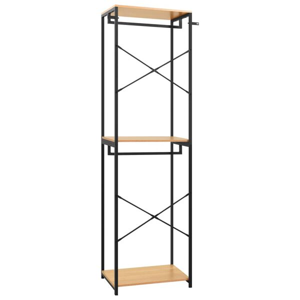 vidaXL Kledingkast 60x40x213 cm metaal spaanplaat zwart en eikenkleur