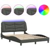 vidaXL Bedframe met LED zonder matras "Hvar" stof donkergrijs 137x190 cm
