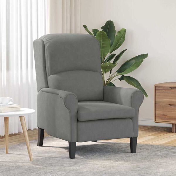 vidaXL Fauteuil Donkergrijs 76 x 94 x 102 cm Microfibre