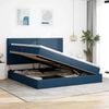 vidaXL Opbergbed met LED met matras Blauw 200 x 200 cm Polyester