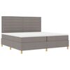 vidaXL Boxspringbed met matras met hoofdeinde Taupe 200 x 200 cm Stof