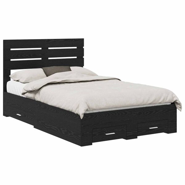 vidaXL Bedframe met lade met hoofdeinde met opslag Bewerkt hout