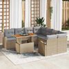 vidaXL Tuin Sofa Set met kussen 9 pcs beige en lichtgrijs