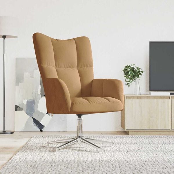 vidaXL Relaxstoel fluweel bruin