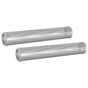 vidaxl Rookbuis 2 st &Oslash; 5 x 30 cm Roestvrij staal 304 zilver