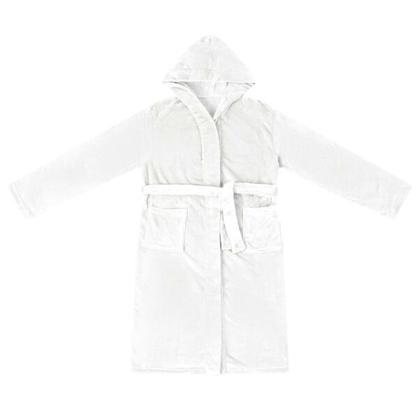 vidaXL Badjas Hoodie Wit xxxl Flanel