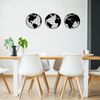 Homemania Wanddecoratie World 140x41 cm staal zwart